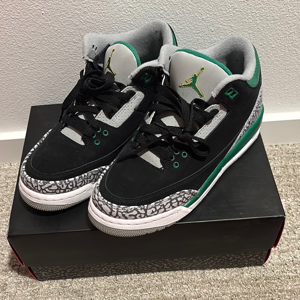 Jordan Black and Green Sneakers with Elephant Print